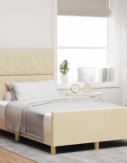 vidaXL Рамка за легло с таблото Крем 120 x 190 cm текстил
