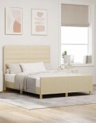 vidaXL Рамка за легло с таблото Крем 140 x 200 cm текстил