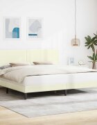 vidaXL Рамка за легло с таблото Кремаво 180 x 200 cm Кордюрова тъкан