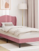 vidaXL Рамка за легло с таблото Розово 100 x 200 cm Кадифе