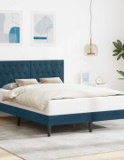 vidaXL Рамка за легло с таблото Синьо 120 x 190 cm Кадифе