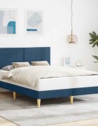 vidaXL Рамка за легло с таблото Синьо 120 x 200 cm Текстил