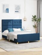 vidaXL Рамка за легло с таблото Синьо 160 x 200 cm текстил