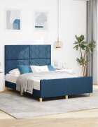 vidaXL Рамка за легло с таблото Синьо 160 x 200 cm текстил