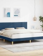 vidaXL Рамка за легло с таблото Синьо 180 x 200 cm Текстил