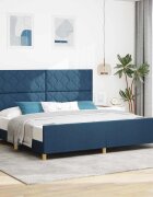 vidaXL Рамка за легло с таблото Синьо 200 x 200 cm текстил