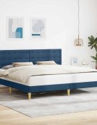 vidaXL Рамка за легло с таблото Синьо 200 x 200 cm Текстил