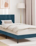 vidaXL Рамка за легло с таблото Синьо 90 x 190 cm Кадифе