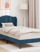 vidaXL Рамка за легло с таблото Синьо 90 x 200 cm Кадифе