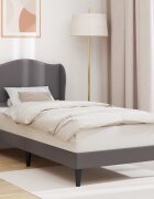 vidaXL Рамка за легло с таблото Сиво 80 x 200 cm Изкуствена