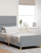 vidaXL Рамка за легло с таблото Светлосиво 100 x 200 cm текстил