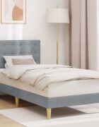 vidaXL Рамка за легло с таблото Светлосиво 100 x 200 cm Текстил