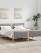 vidaXL Рамка за легло с таблото Светлосиво 180 x 200 cm текстил