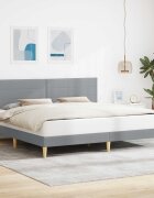 vidaXL Рамка за легло с таблото Светлосиво 180 x 200 cm Текстил