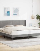 vidaXL Рамка за легло с таблото Светлосиво 200 x 200 cm Кадифе