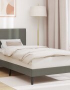 vidaXL Рамка за легло с таблото Светлосиво 90 x 200 cm Кордюрова тъкан