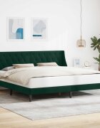 vidaXL Рамка за легло с таблото Тъмен зелен 200 x 200 cm Кадифе