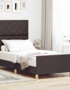 vidaXL Рамка за легло с таблото Тъмнокафяв 100 x 200 cm текстил