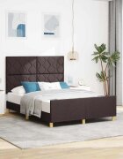 vidaXL Рамка за легло с таблото Тъмнокафяв 160 x 200 cm текстил