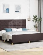 vidaXL Рамка за легло с таблото Тъмнокафяв 200 x 200 cm текстил