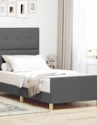 vidaXL Рамка за легло с таблото Тъмносив 80 x 200 cm текстил