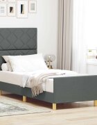 vidaXL Рамка за легло с таблото Тъмносив 80 x 200 cm текстил