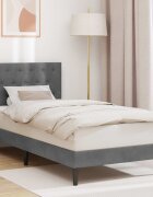 vidaXL Рамка за легло с таблото Тъмносиво 90 x 190 cm Кадифе