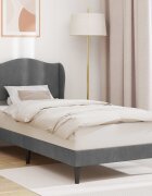 vidaXL Рамка за легло с таблото Тъмносиво 90 x 190 cm Кадифе