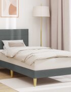 vidaXL Рамка за легло с таблото Тъмносиво 90 x 190 cm Текстил