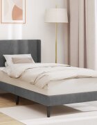 vidaXL Рамка за легло с таблото Тъмносиво 90 x 200 cm Кадифе