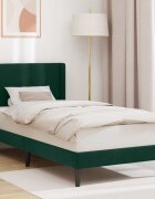 vidaXL Рамка за легло с таблото Тъмнозелено 90 x 190 cm Кадифе