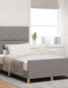 vidaXL Рамка за легло с таблото Таупе 120 x 190 cm текстил