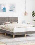 vidaXL Рамка за легло с таблото Таупе 120 x 200 cm Текстил