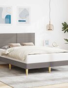 vidaXL Рамка за легло с таблото Таупе 140 x 190 cm Текстил