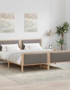 vidaXL Рамка за легло с таблото Таупе 200 x 200 cm текстил