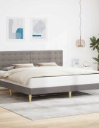vidaXL Рамка за легло с таблото Таупе 200 x 200 cm Текстил