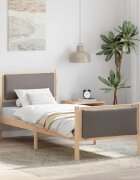 vidaXL Рамка за легло с таблото Таупе 75 x 190 cm текстил