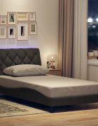 vidaXL Рамка за легло със светодиод без матрак 100x200 см плат