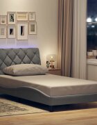 vidaXL Рамка за легло със светодиод без матрак 100x200 см плат