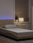 vidaXL Рамка за легло със светодиод без матрак 100x200 см плат