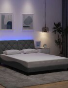 vidaXL Рамка за легло със светодиод без матрак 140x190 см плат