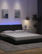 vidaXL Рамка за легло със светодиод без матрак 160x200 см плат