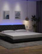 vidaXL Рамка за легло със светодиод без матрак 200x200 см плат