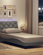 vidaXL Рамка за легло със светодиод без матрак 90x190 см плат