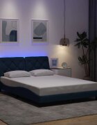 vidaXL Рамка за легло със светодиод без матрак Синя 120x200 cm Плат