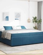 vidaXL Рамка за легло Синьо 200 x 200 cm текстил