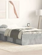 vidaXL Рамка за легло сив бетон 75x190 см Small Single
