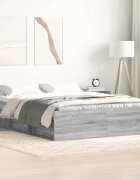 vidaXL Рамка за легло сив сонома 150x200 cм King Size