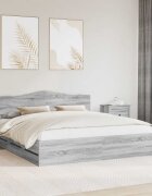 vidaXL Рамка за легло Сив Сонома 180 x 200 cm Инженерна дървесина