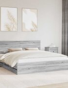 vidaXL Рамка за легло Сив Сонома 180 x 200 cm Инженерна дървесина